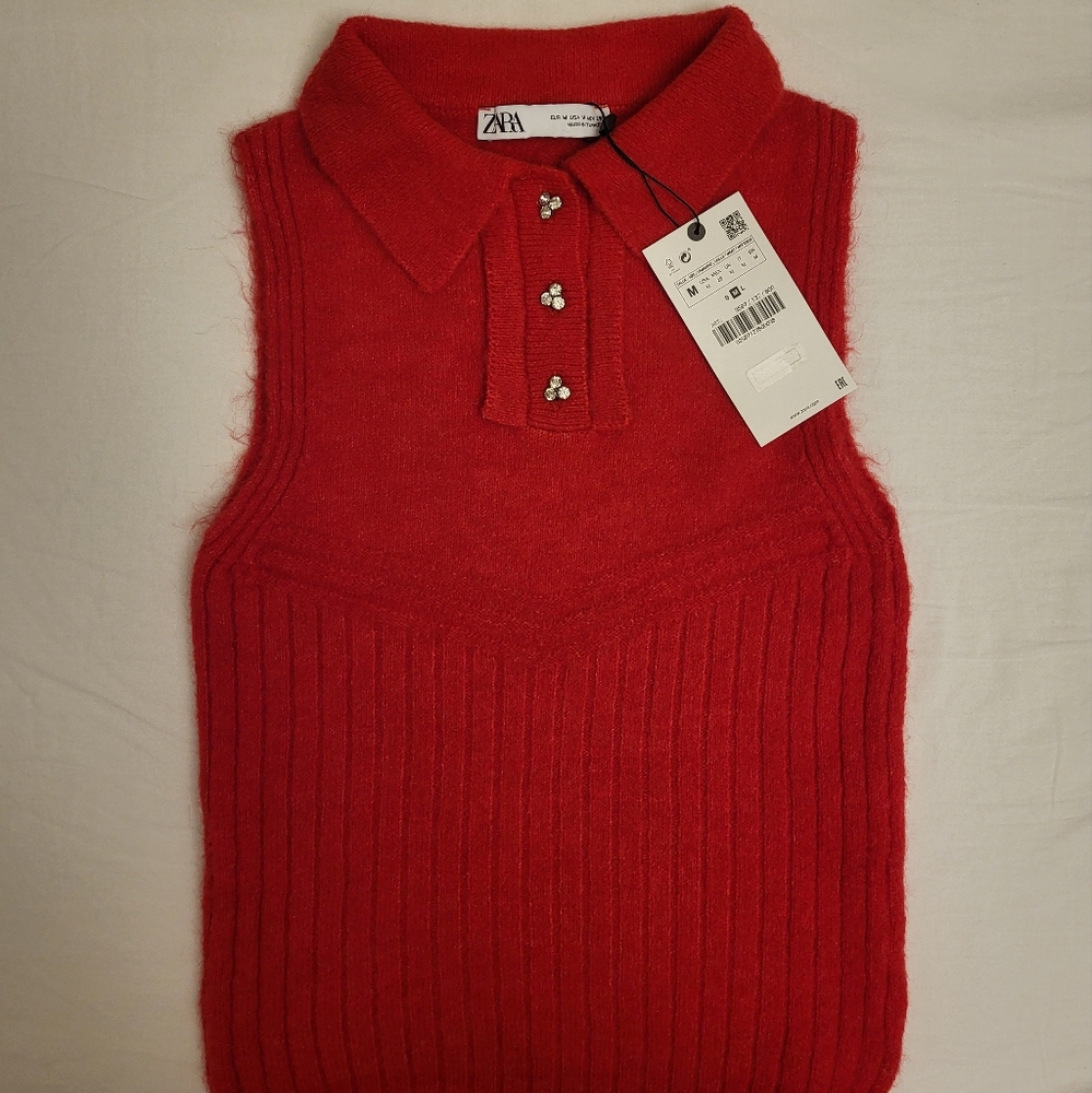 ZARA Red sweater vest